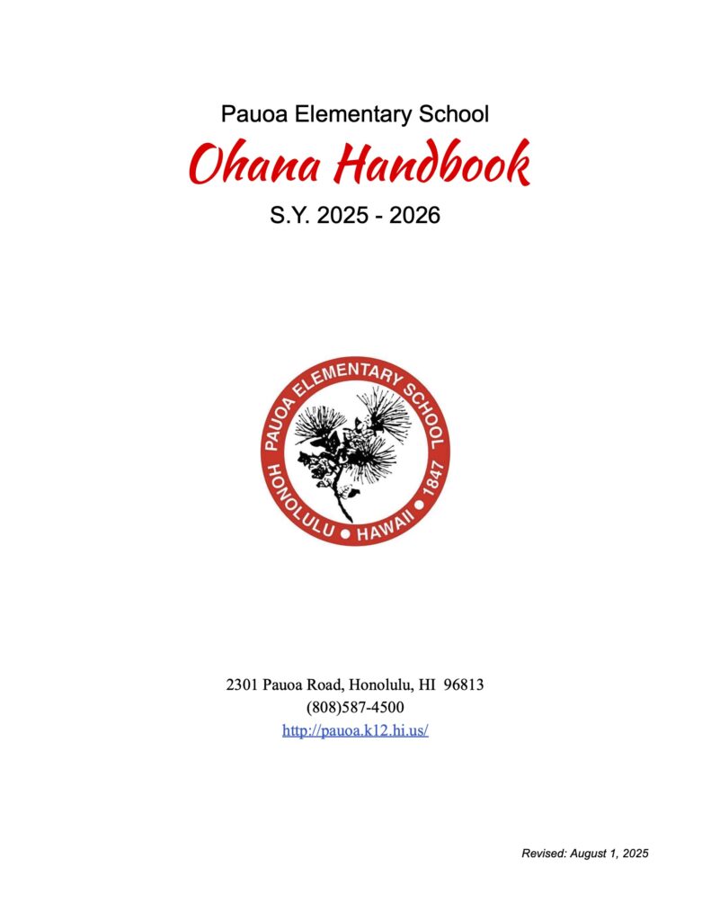 Copy of Pauoa Elementary Ohana Handbook SY 25 26 1