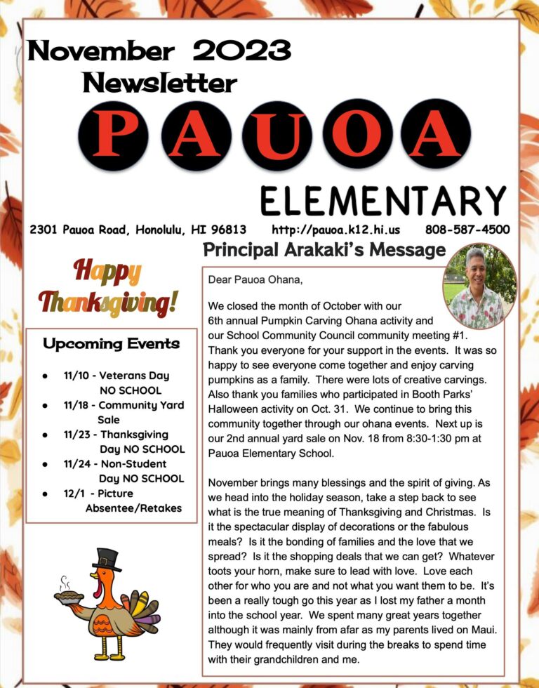 November Newsletter Cover