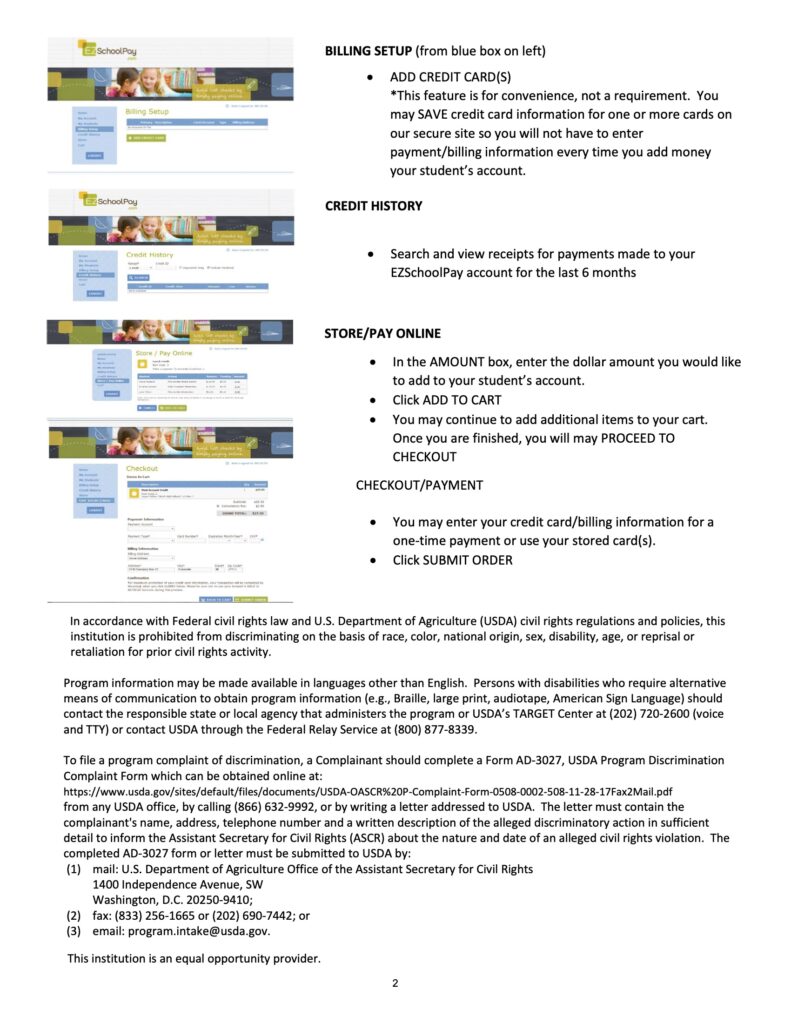 EZSchoolPay How To Guide 2pg 2
